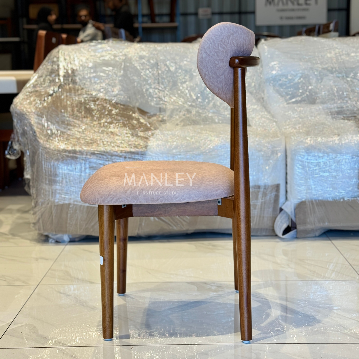 NEXA CHAIR | TREATED MAHOGANY WOOD & SUEDE FABRIC