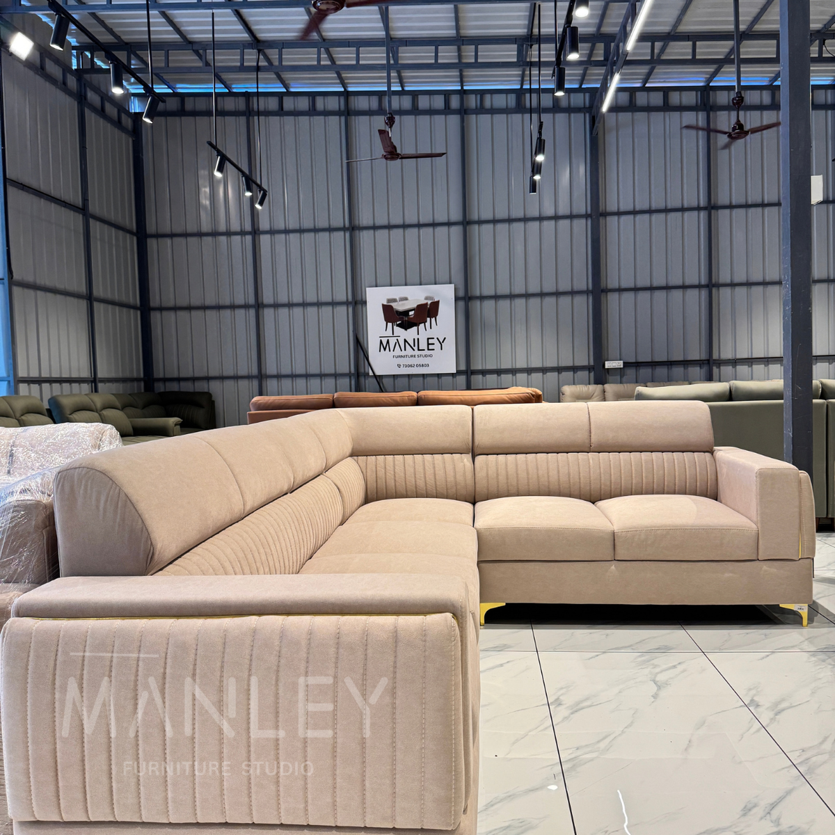 AVALON CORNER SOFA SET | SUEDE FABRIC