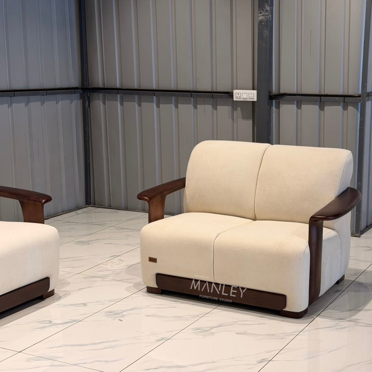 REGENT 4+2 SOFA SET | TREATED MAHOGANY WOOD & SUEDE FABRIC