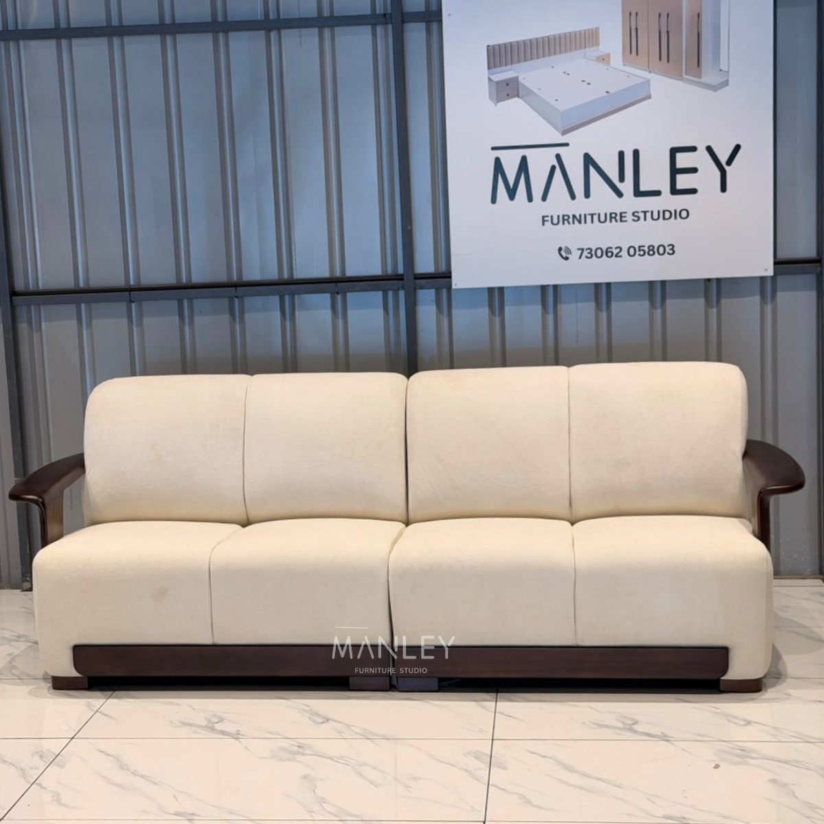 REGENT 4+2 SOFA SET | TREATED MAHOGANY WOOD & SUEDE FABRIC