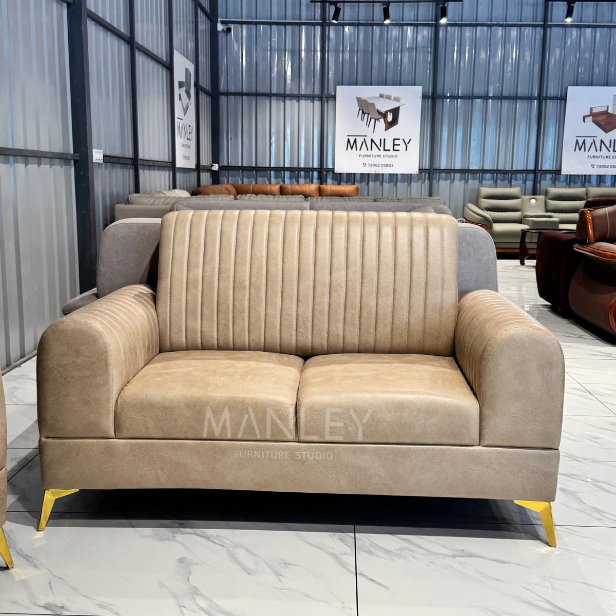 BOXER TWO 3+2 SOFA SET | SUEDE & REXINE MIX FABRIC