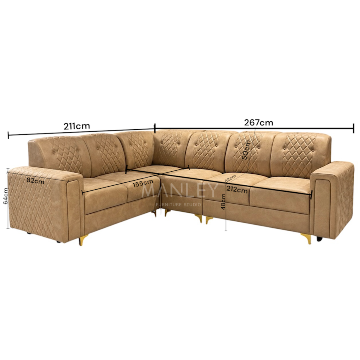 DIAMOND CUT CORNER SOFA SET | SUEDE & REXINE FABRIC