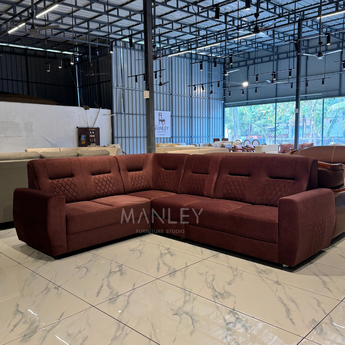 ELARA CORNER SOFA SET | SUEDE FABRIC