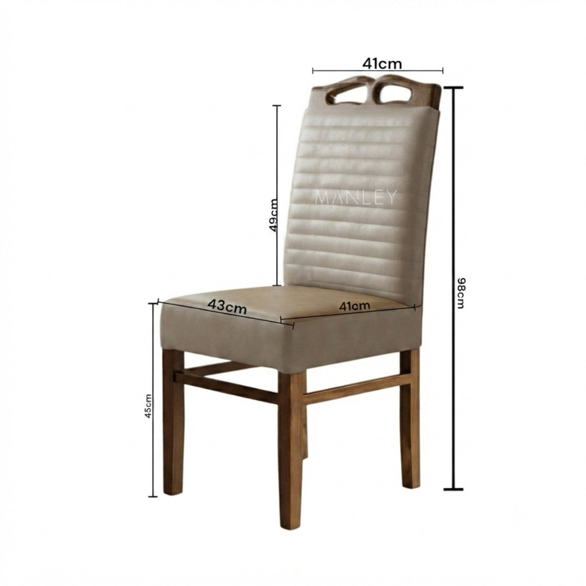QUILON DINING CHAIR | ACACIA WOOD & REXIN UPHOLSTERY | BEIGE