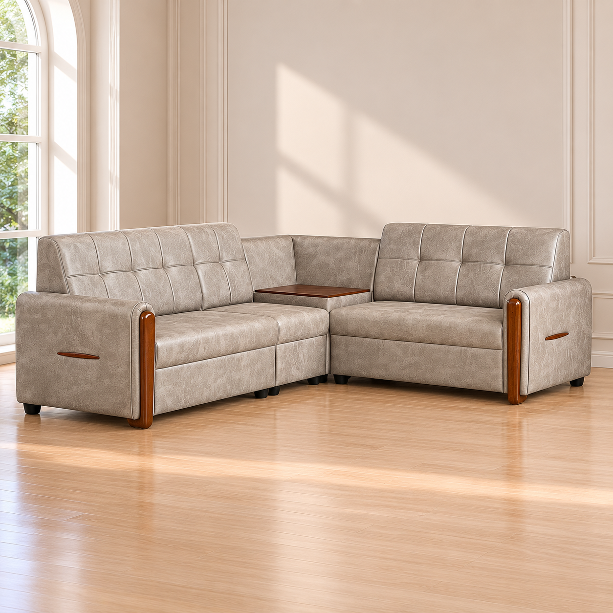 Justy Sofa Set – Treated Mahogany Frame & Premium Suede Fabric