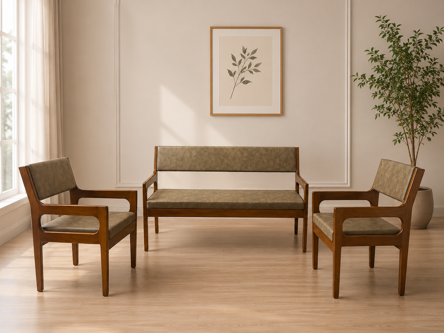 Liyon Sofa Set – Solid Acacia Wood