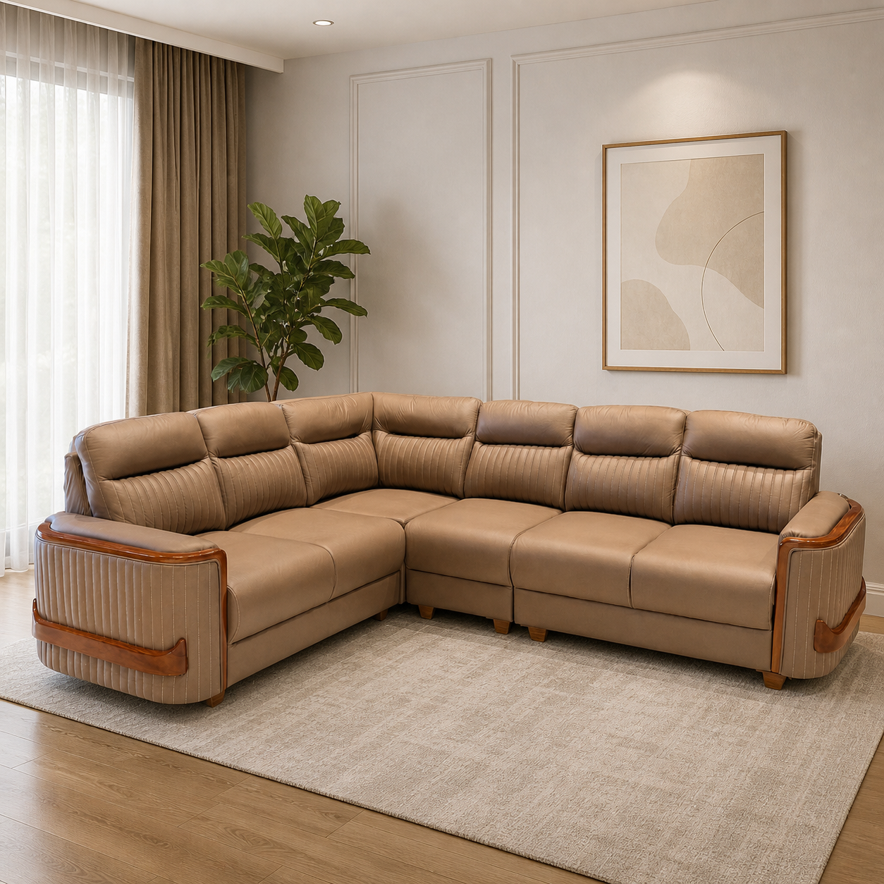 Primer 3+2 Corner Sofa – Fabric Brown