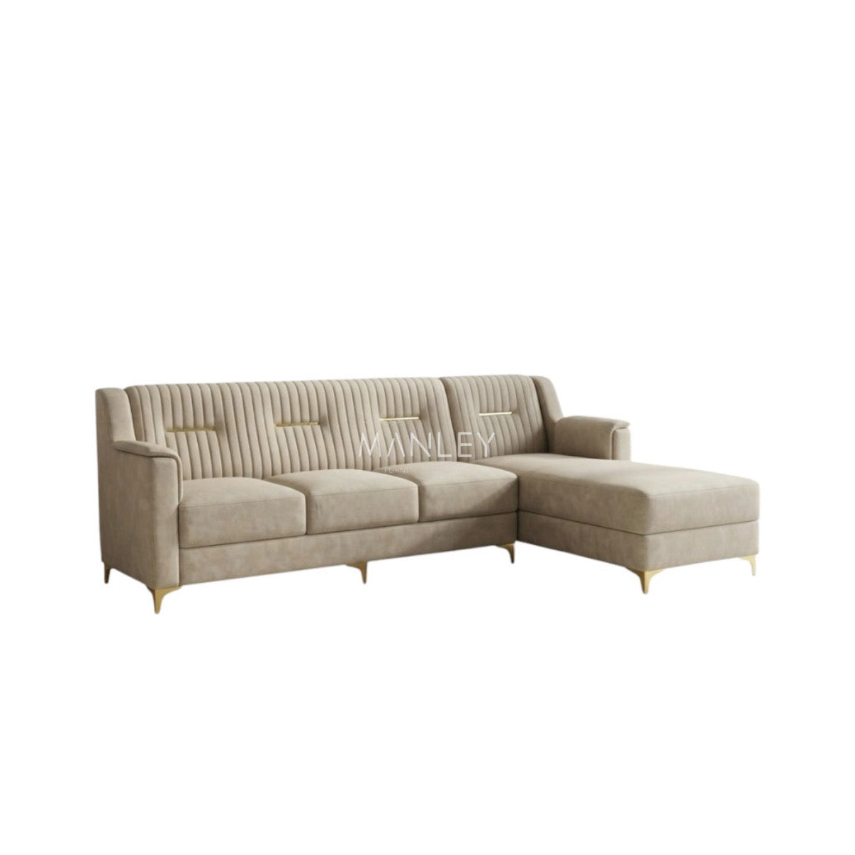LAVEN LAUNCHER SOFA SET | WOOD FRAME & SUEDE FABRIC | IVORY