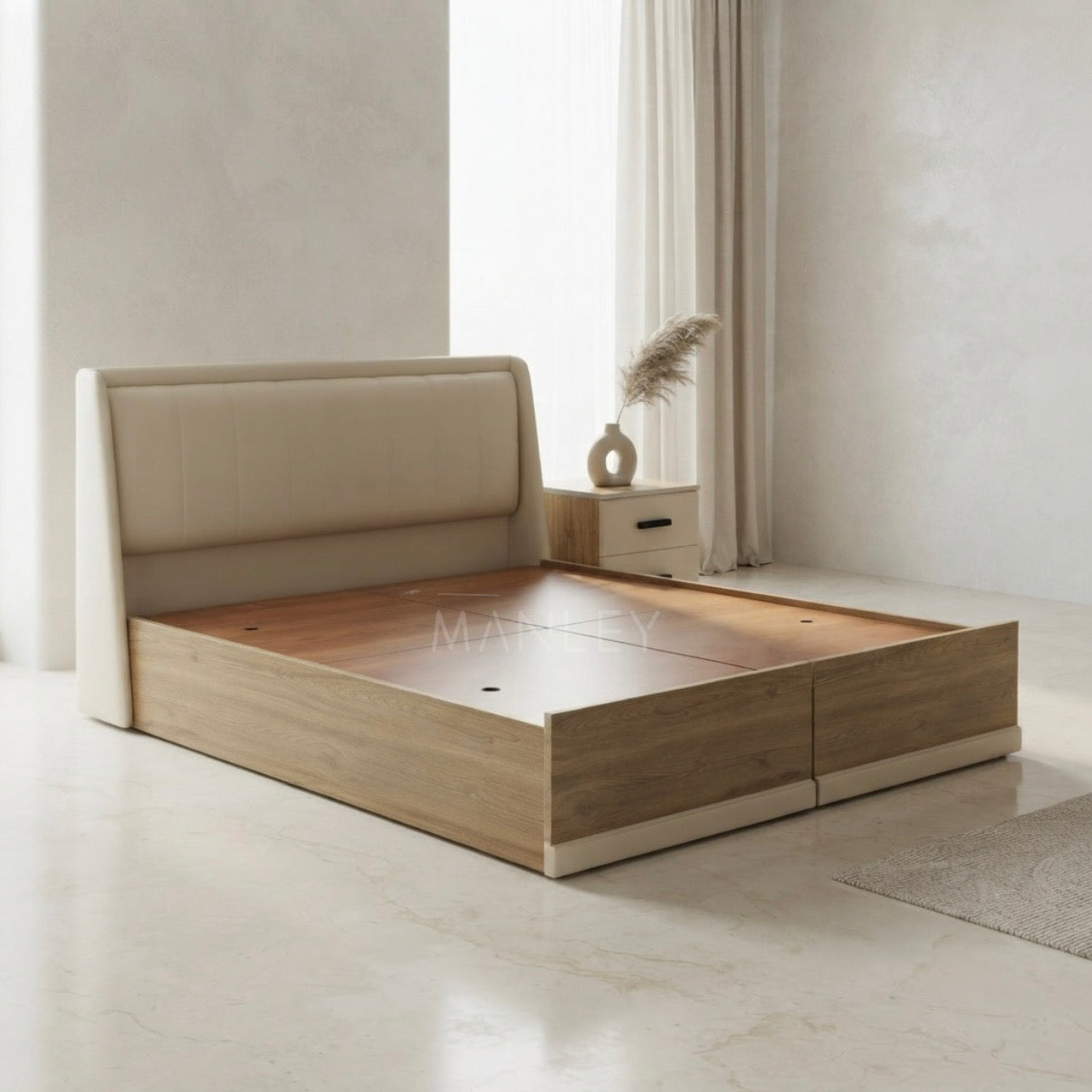 HERITAGE 4-DOOR GLASS BEDROOM SET | PARTICLE BOARD & GLASS DOORS | QUEEN SIZE