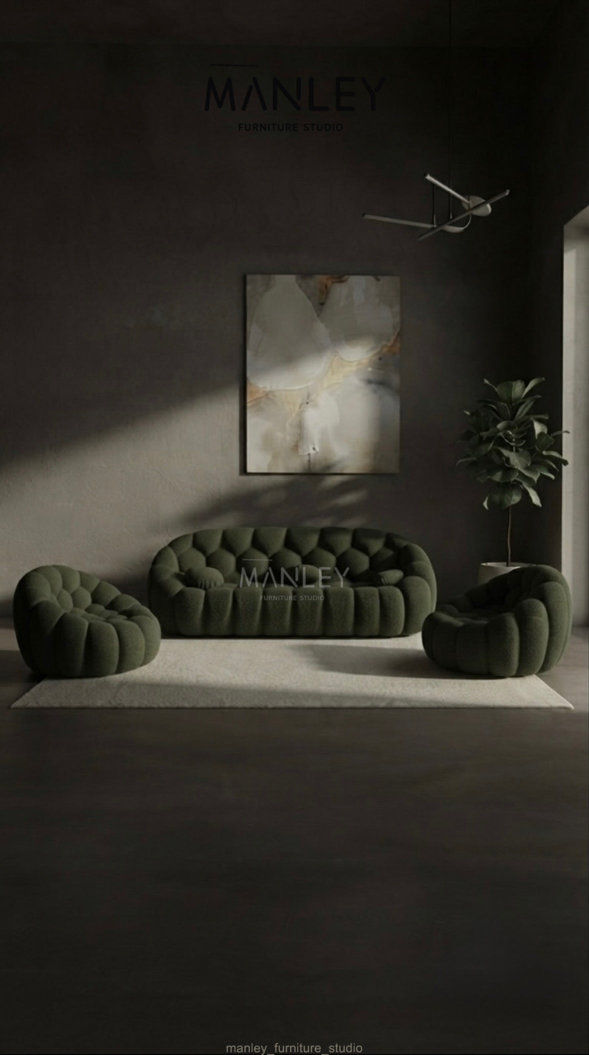 STENLLA 3+1+1 SOFA SET | PREMIUM FABRIC UPHOLSTERY | GREEN