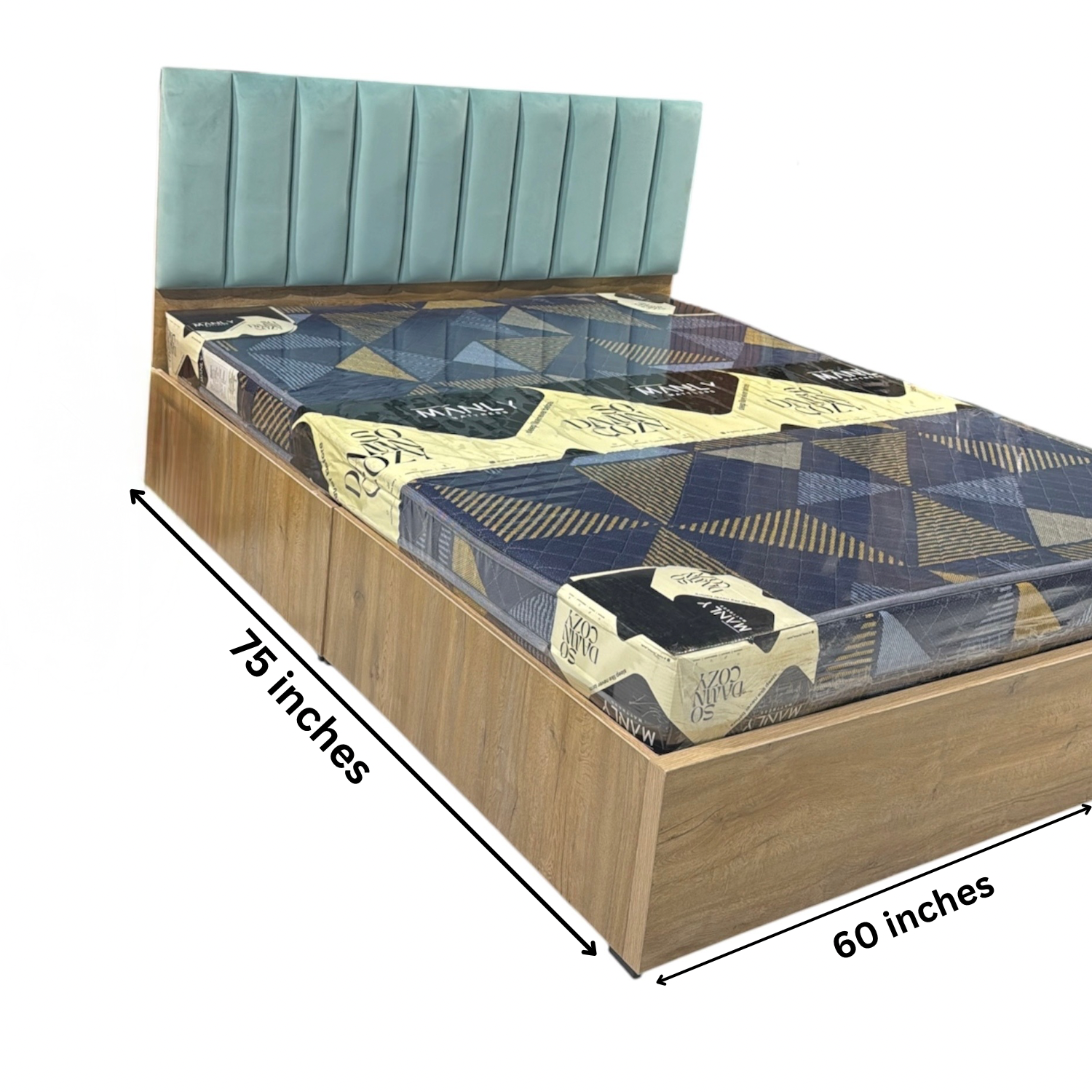 SLEECON 4 GLASS DOOR BEDROOMSET | Green | Particle Board & UV Board Doors