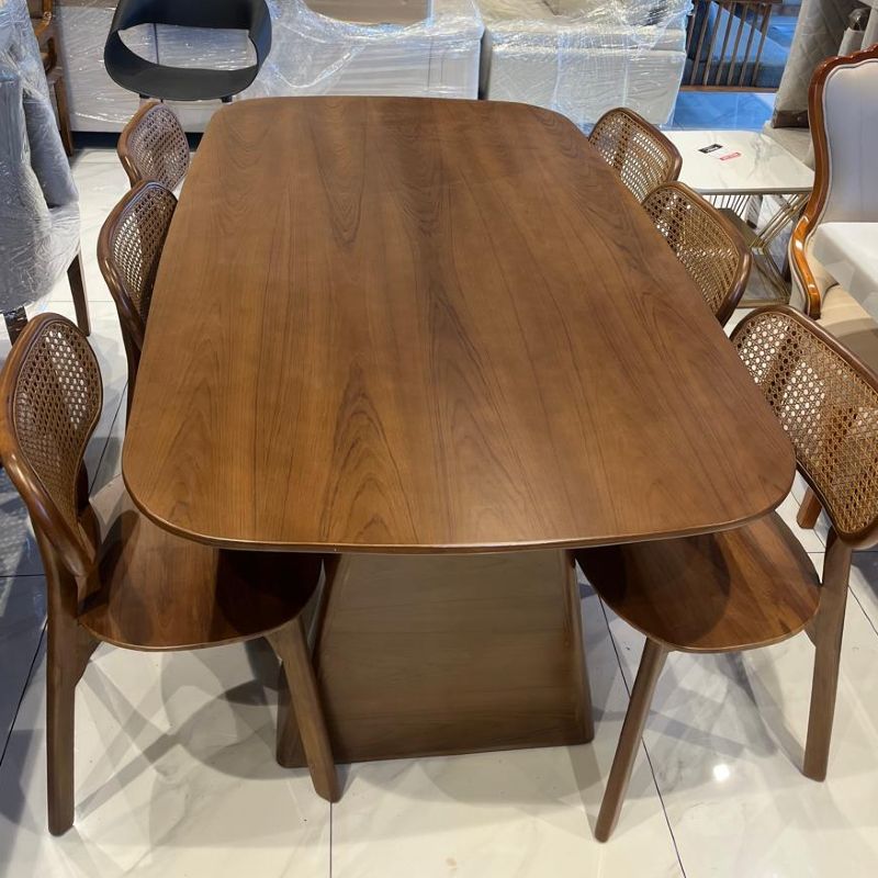 Bistro Dining Set – Teak Wood | Veneer Top & Natural Cane Finish | 5-Year Warranty