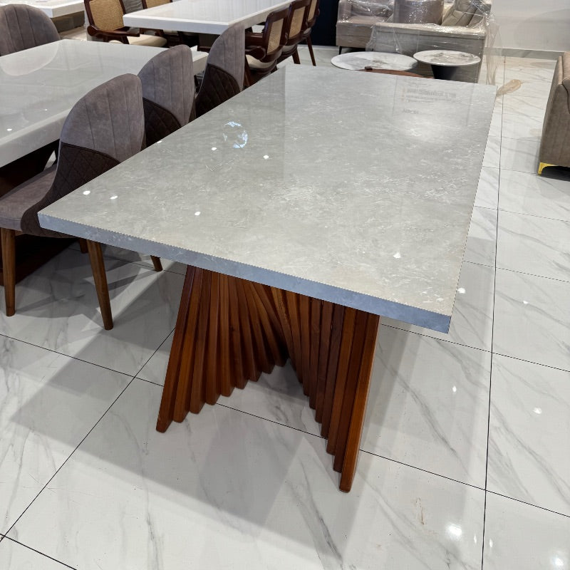 Spaniel Dining Set – Treated Mahogany Wood | Onyx & Ceramic Top Options