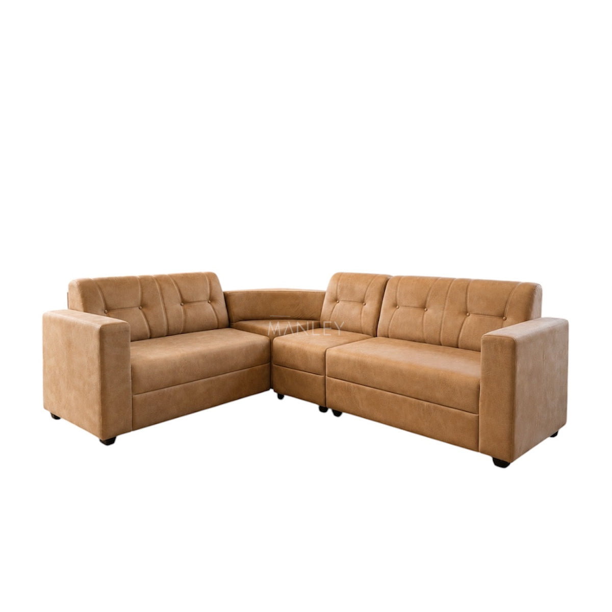 VERONA CORNER SOFA SET | ACACIA WOOD & SUEDE FABRIC UPHOLSTERY