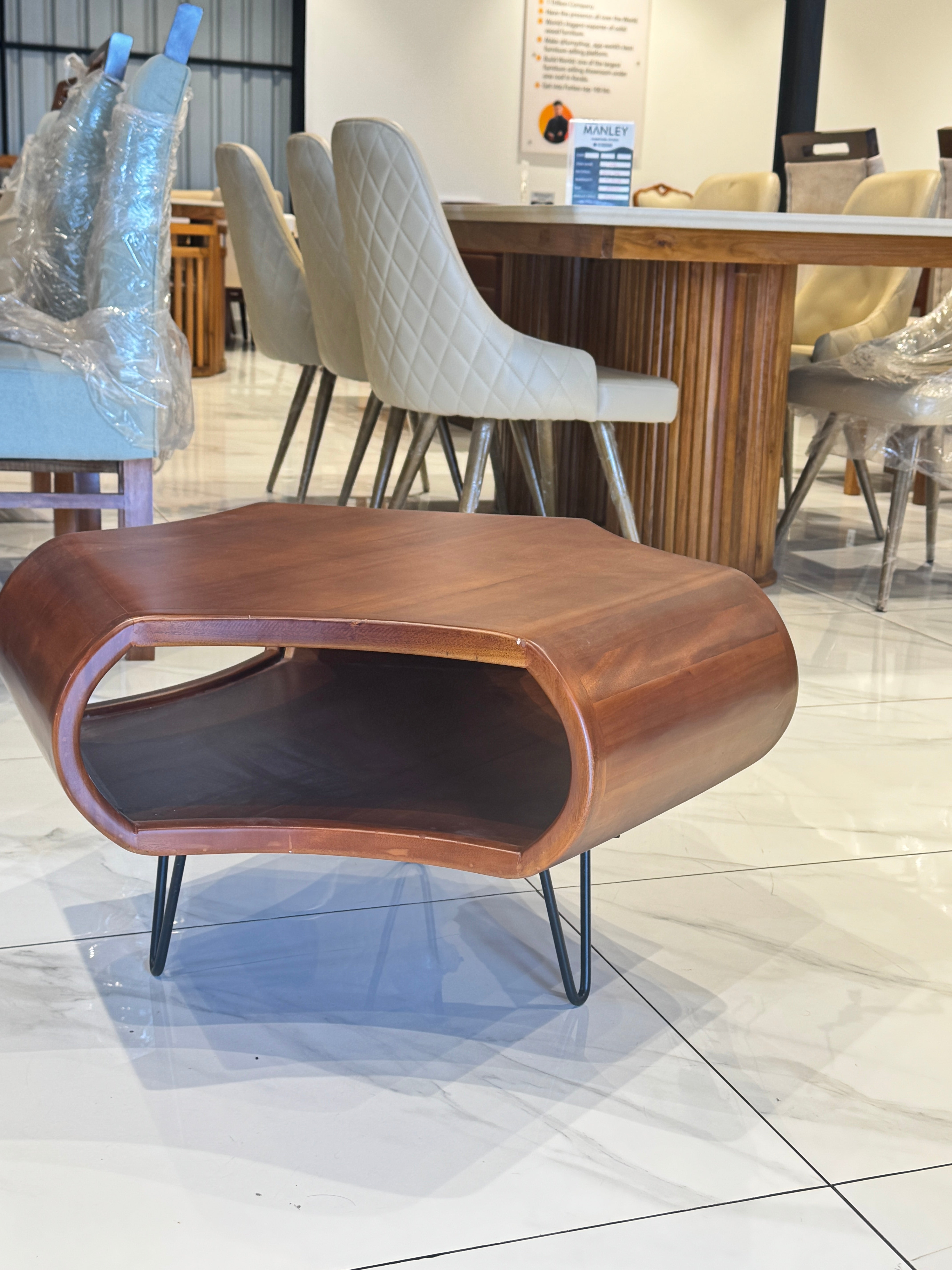 Treato Solid Wood Coffee Table | Treated Mahogany Teapoy
