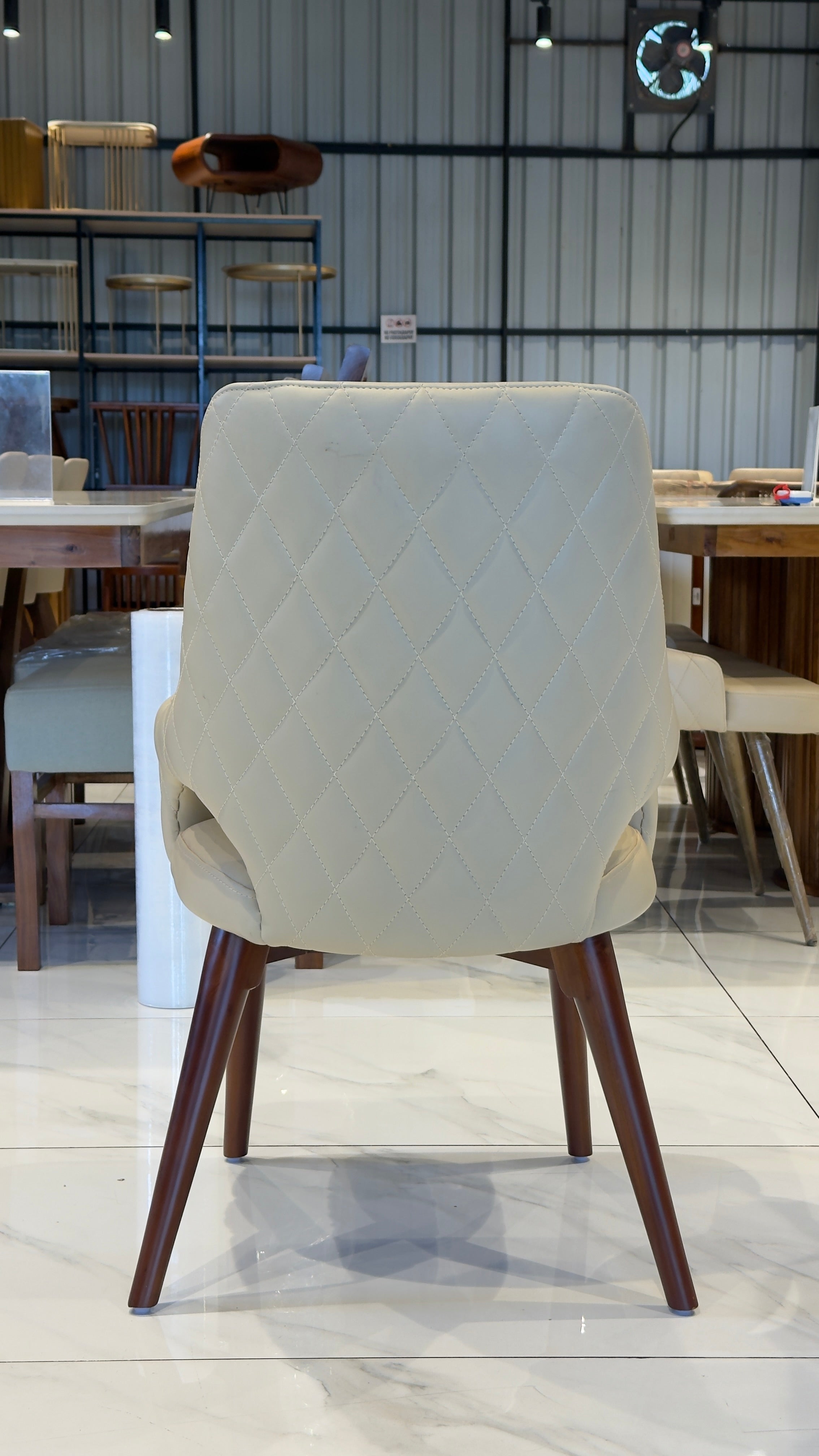 ECHO DINING CHAIR | MAHOGANY WOOD & REXIN UPHOLSTERY