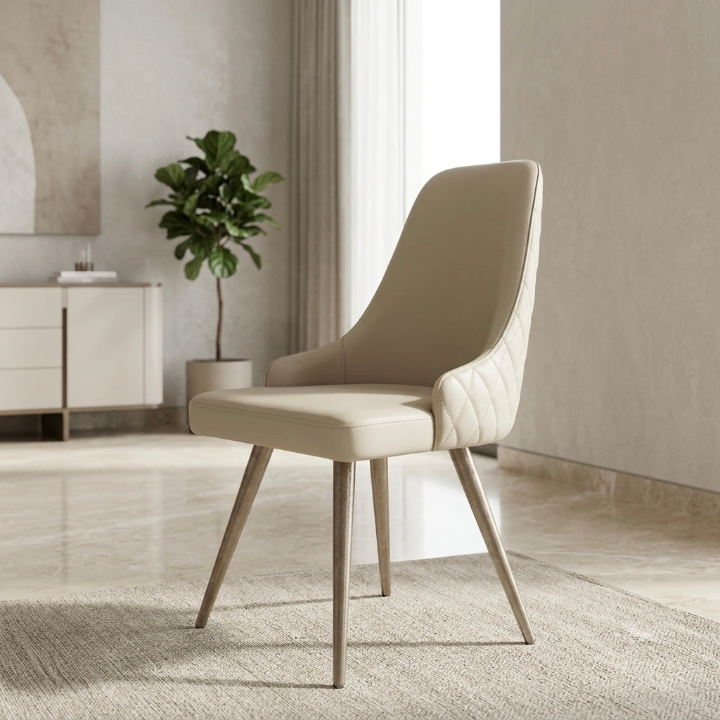MION DINING CHAIR | METAL LEGS & REXIN UPHOLSTERY