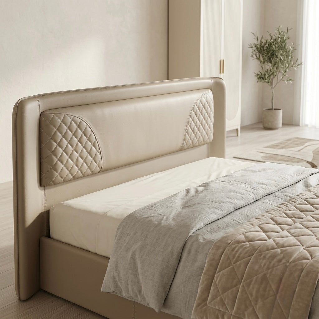 COXLEY KING SIZE COT | FULL ART LEATHER UPHOLSTERY