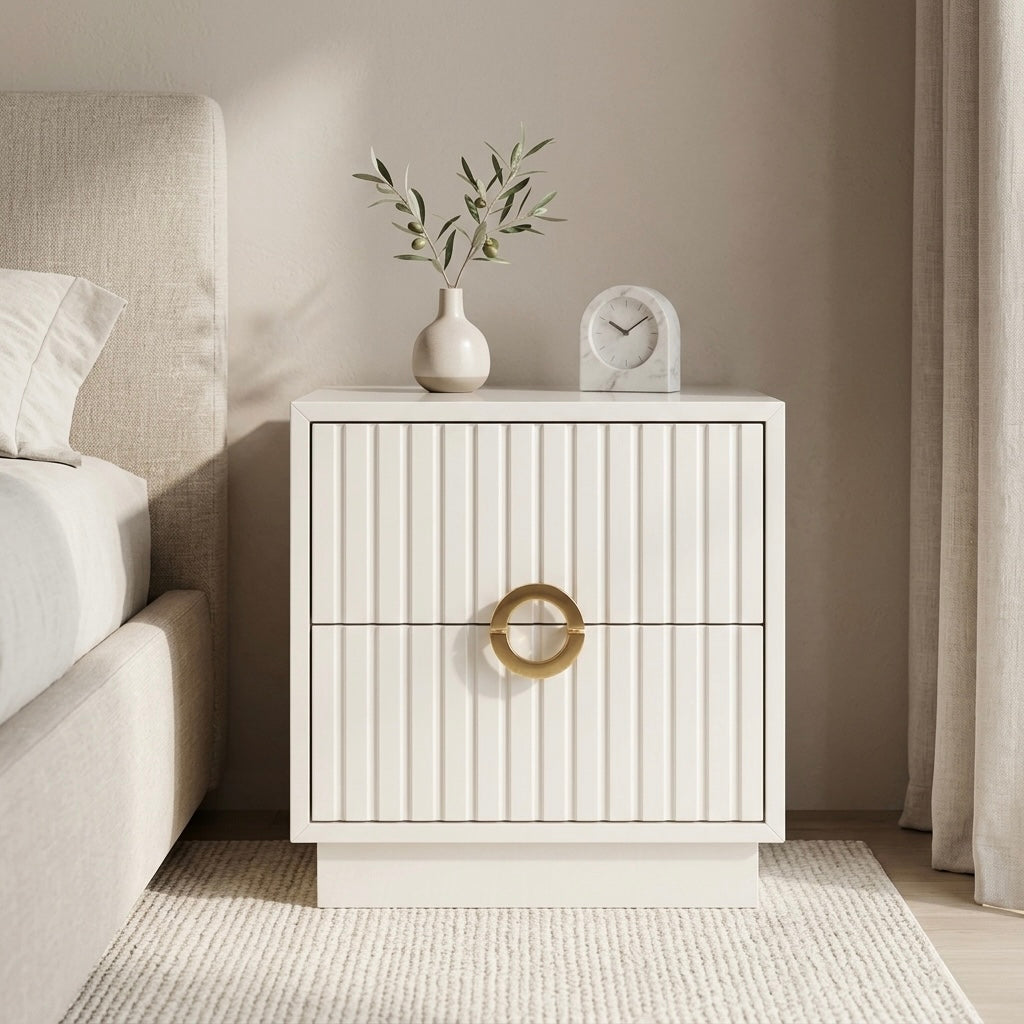 ARCH CURVE 4-DOOR KING SIZE BEDROOM SET | PREMIUM HDF BOARD | IVORY COLOUR
