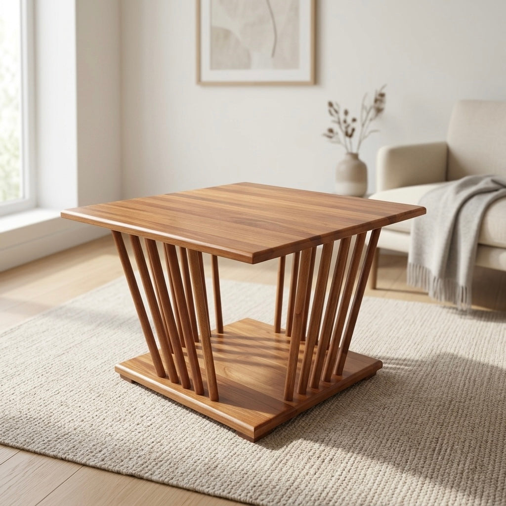 FRIJI SQUARE COFEE TABLE -TREATED MAHAGONY WOOD
