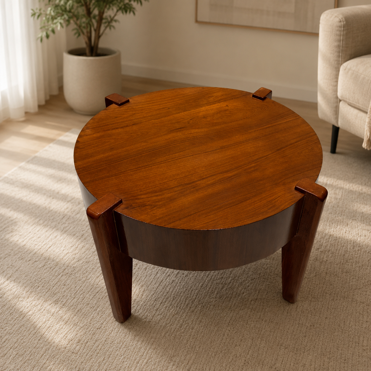 DUCT COFFEE TABLE | SOLID MAHOGANY WOOD