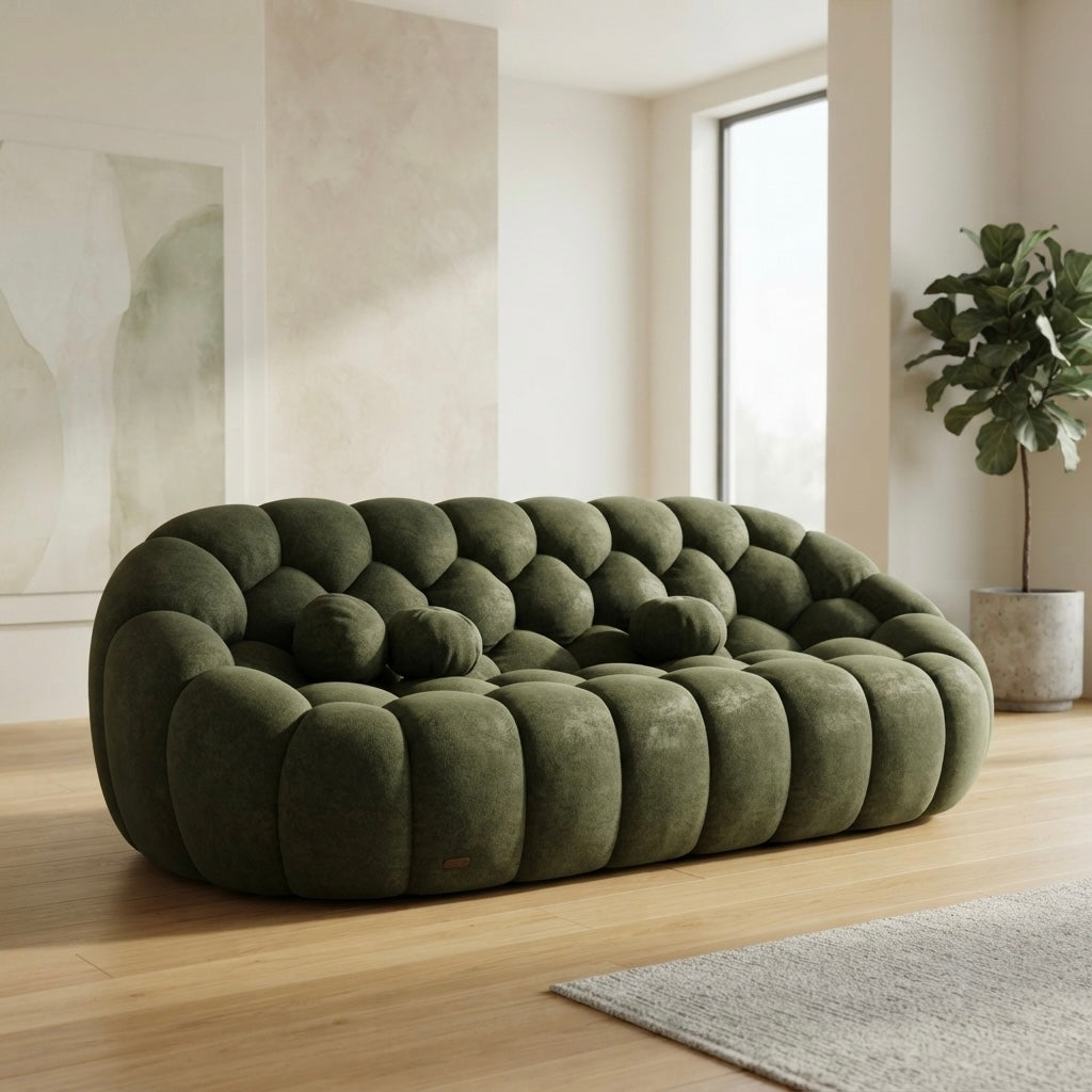 STENLLA 3+1+1 SOFASET-GREEN COLOUR-FABRIC