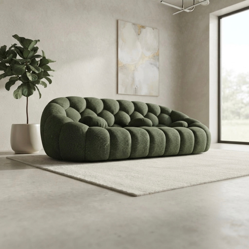 STENLLA 3+1+1 SOFASET-GREEN COLOUR-FABRIC
