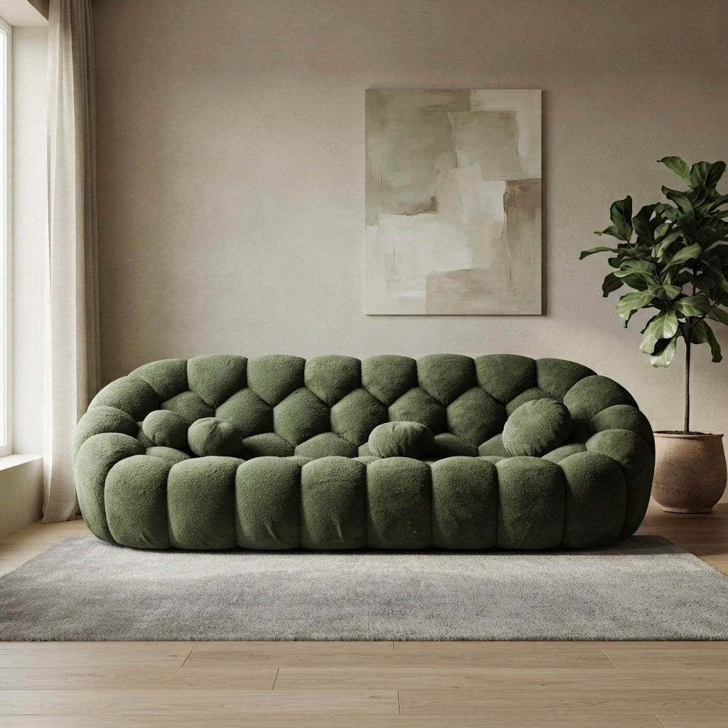 STENLLA 3+1+1 SOFASET-GREEN COLOUR-FABRIC