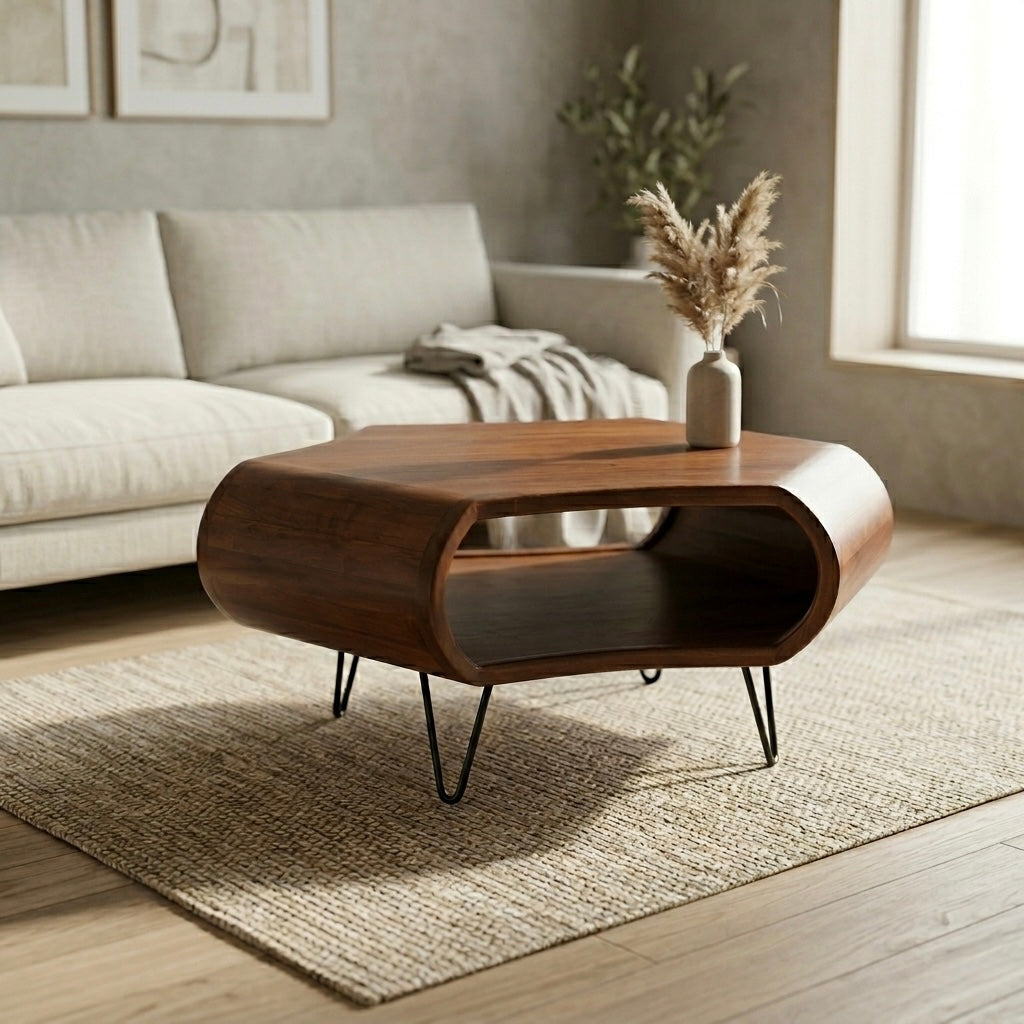 Treato Solid Wood Coffee Table | Treated Mahogany Teapoy