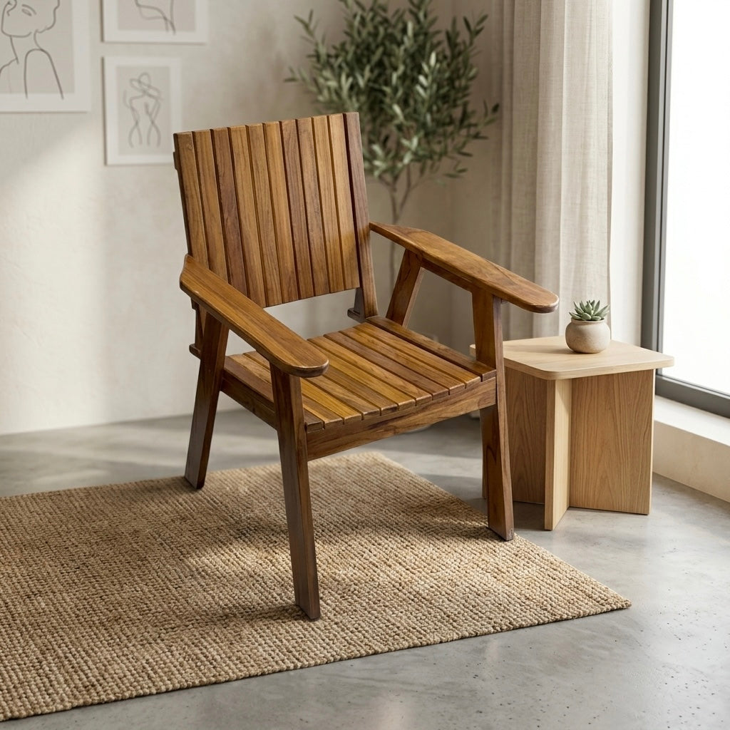 FORBE SINGLE SITOUT CHAIR -FULL TEAK WOOD