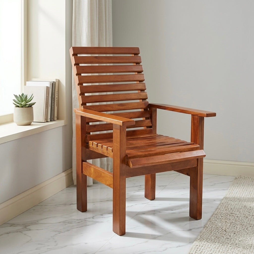 COMPACT WOOD CHAIR | TREATED MAHOGANY