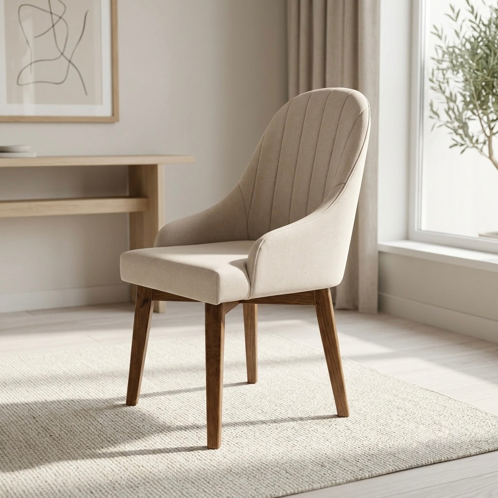 LOFT DINING CHAIR | FABRIC SEAT | MAHOGANY OR TEAK LEGS