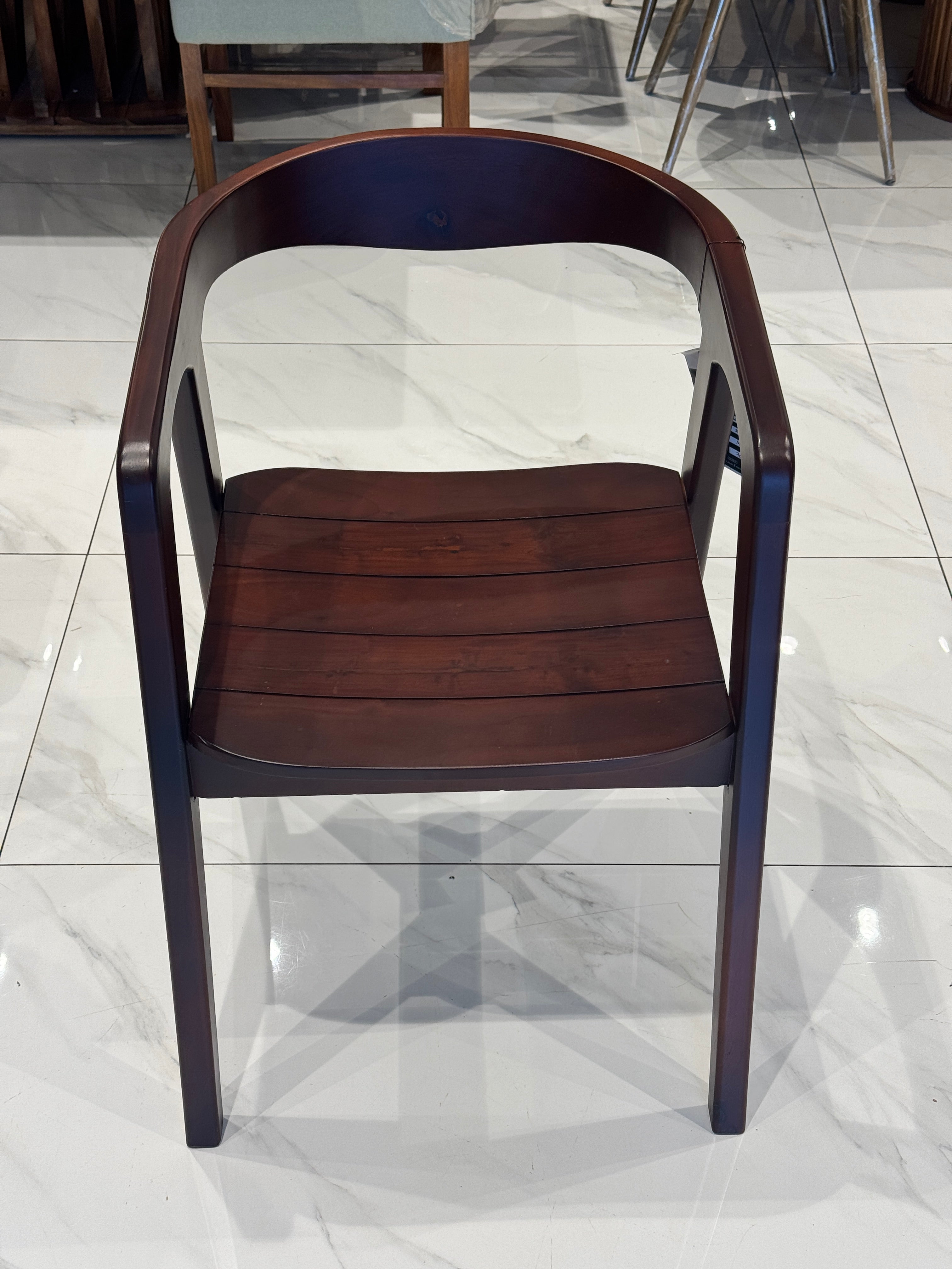 TREATED SITOUT CHAIR | SOLID MAHOGANY WOOD | DARK BROWN