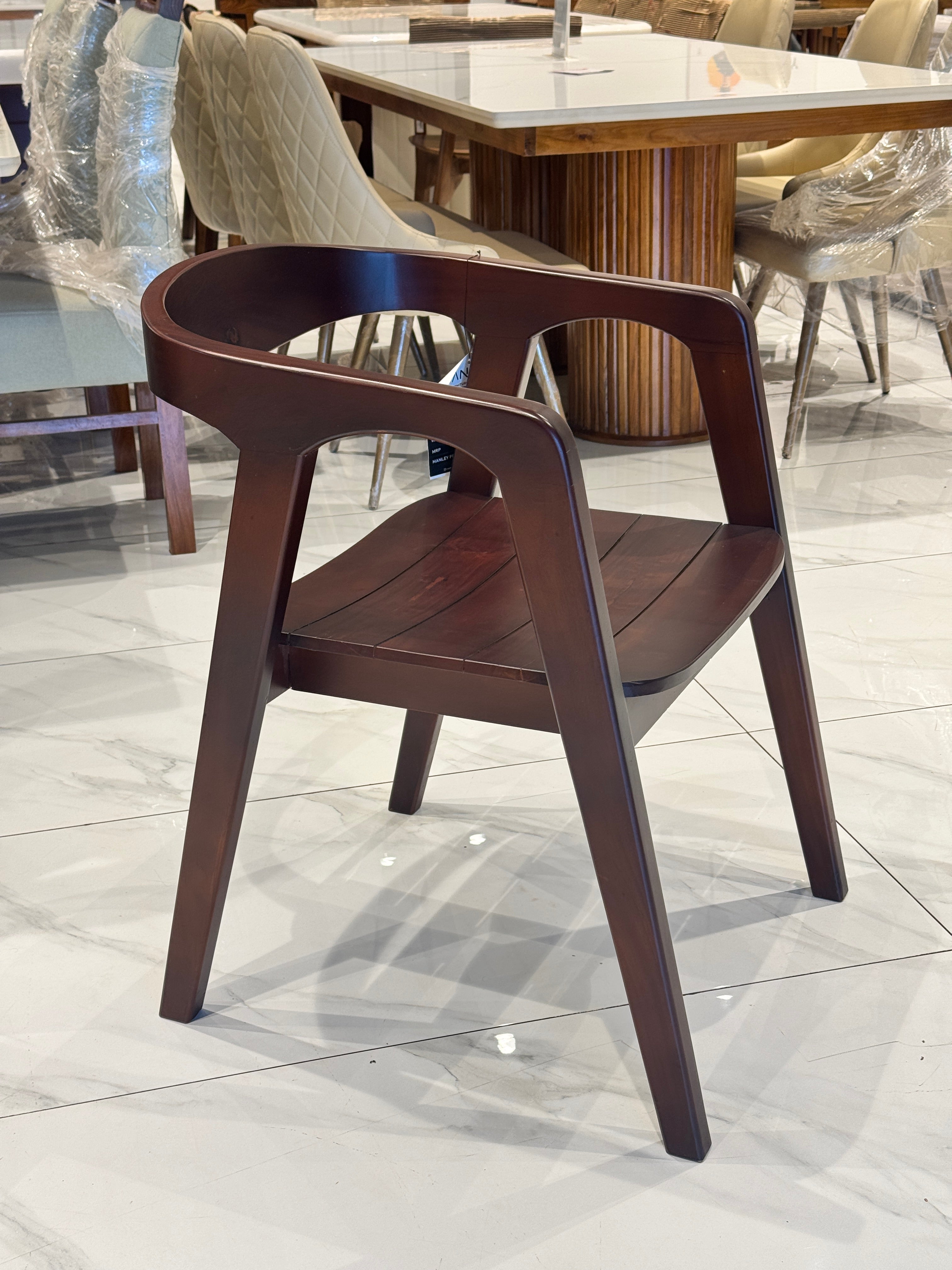 TREATED SITOUT CHAIR | SOLID MAHOGANY WOOD | DARK BROWN