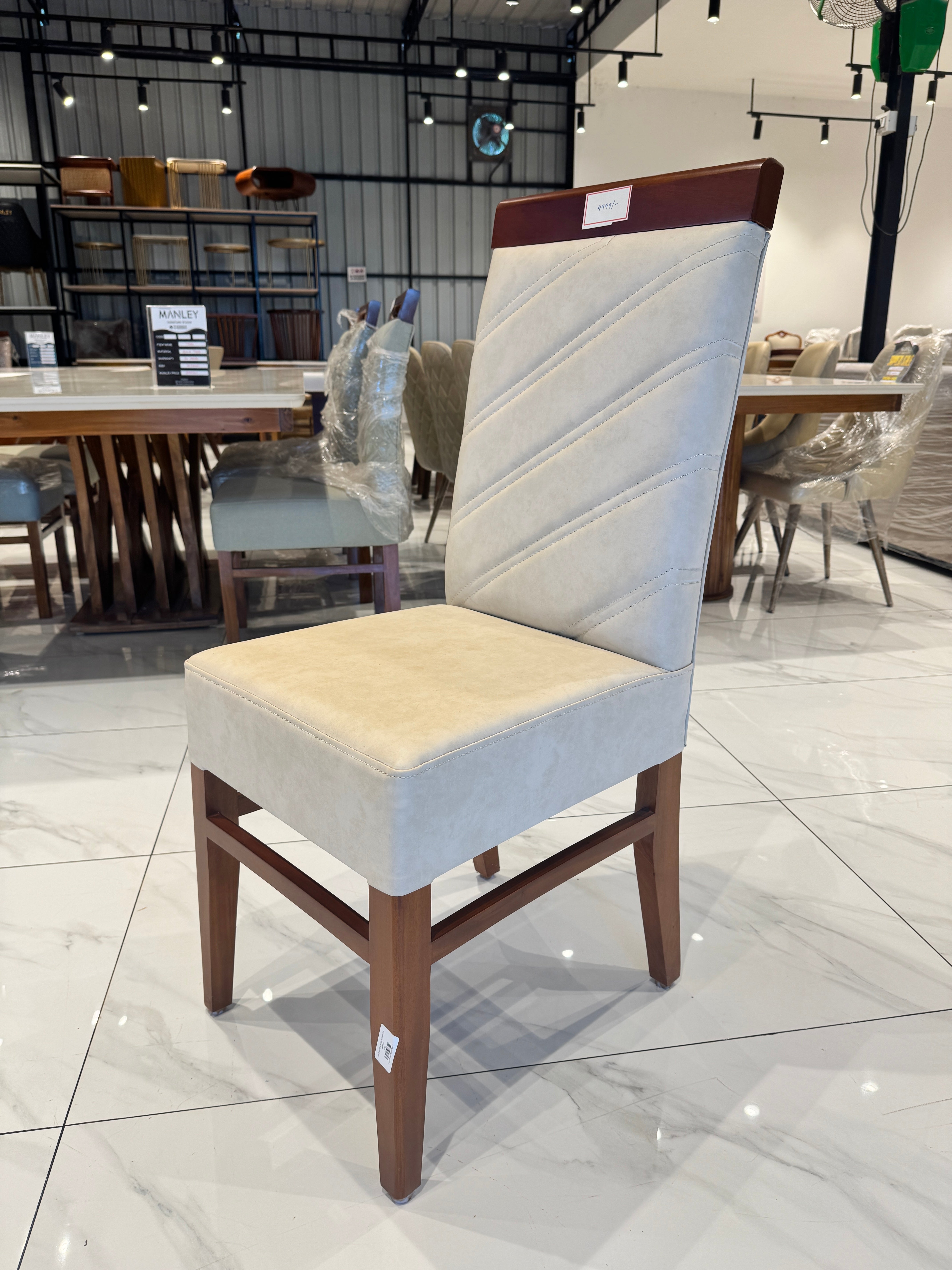 FIAC LINES CHAIR | MAHOGANY WOOD & REXIN UPHOLSTERY
