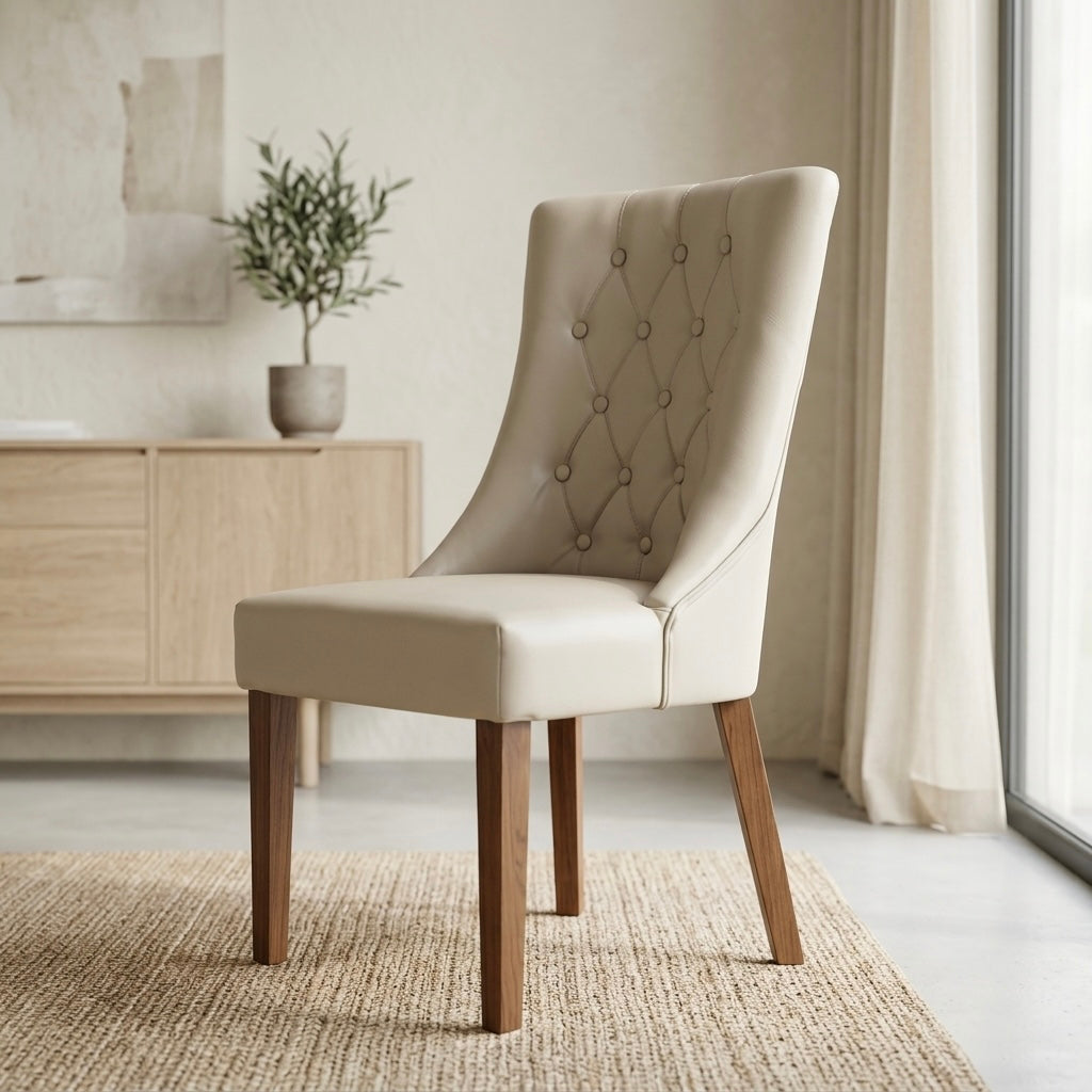 DIAMOND DINING CHAIR | SOLID TEAK WOOD | LIGHT GREY
