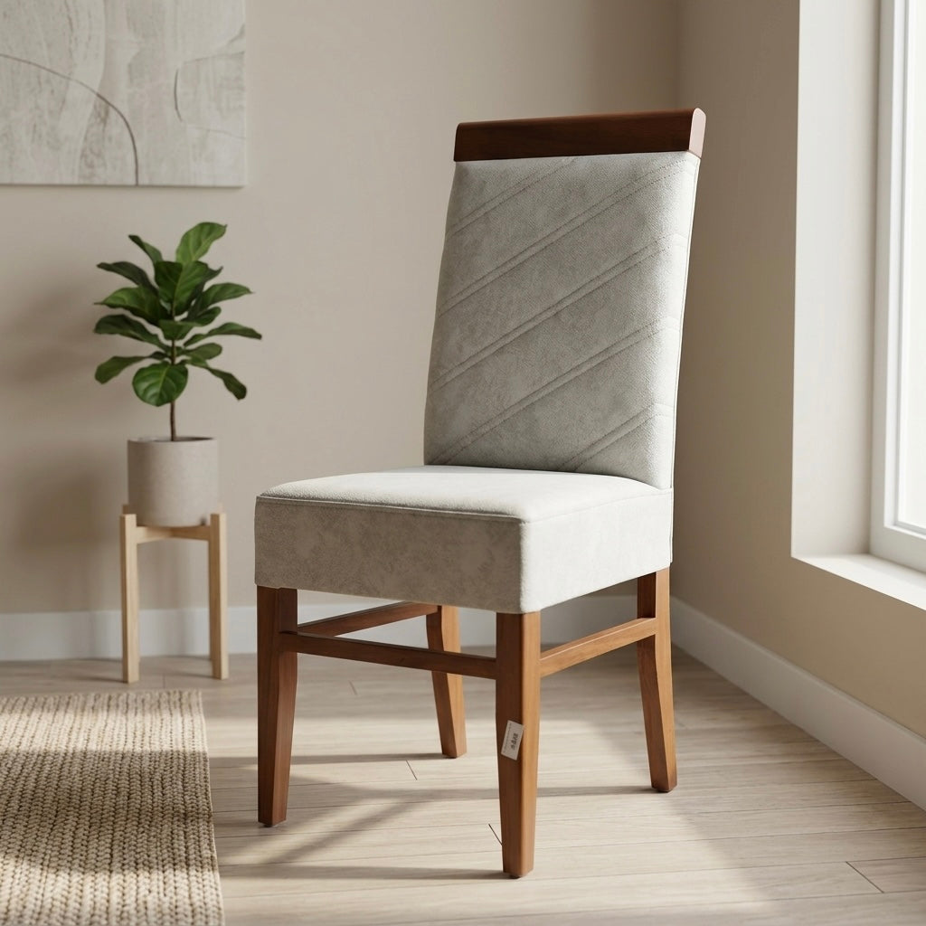 FIAC LINES CHAIR | MAHOGANY WOOD & REXIN UPHOLSTERY