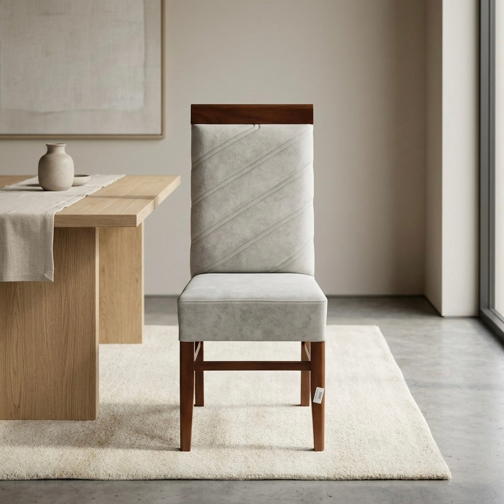 FIAC LINES CHAIR | MAHOGANY WOOD & REXIN UPHOLSTERY