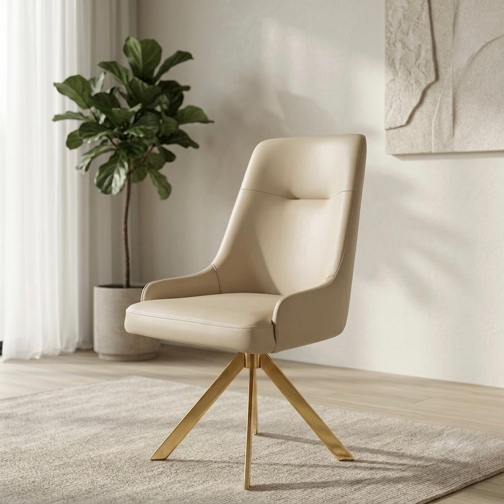 AXIS DINING CHAIR | METAL LEGS & REXIN UPHOLSTERY