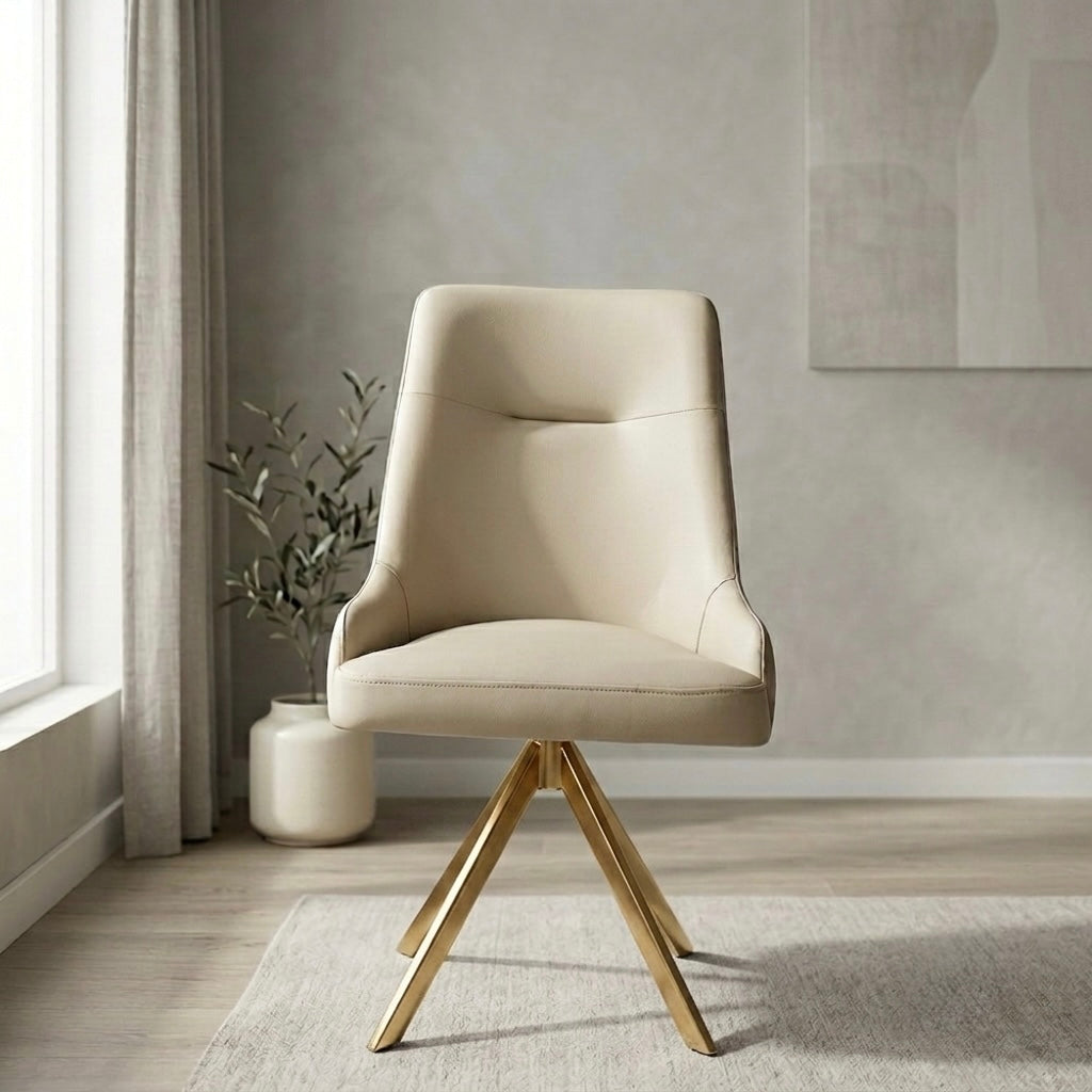 AXIS DINING CHAIR | METAL LEGS & REXIN UPHOLSTERY