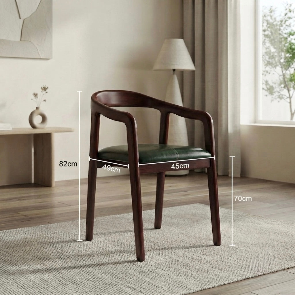 PRO ROUND SITOUT CHAIR | MAHOGANY WOOD & ART LEATHER CUSHION
