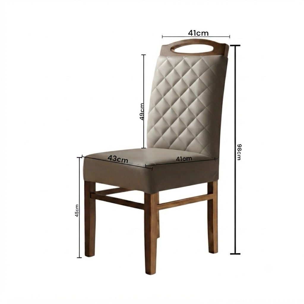 LAYSH DINING CHAIR | ACACIA WOOD & REXIN UPHOLSTERY | BEIGE
