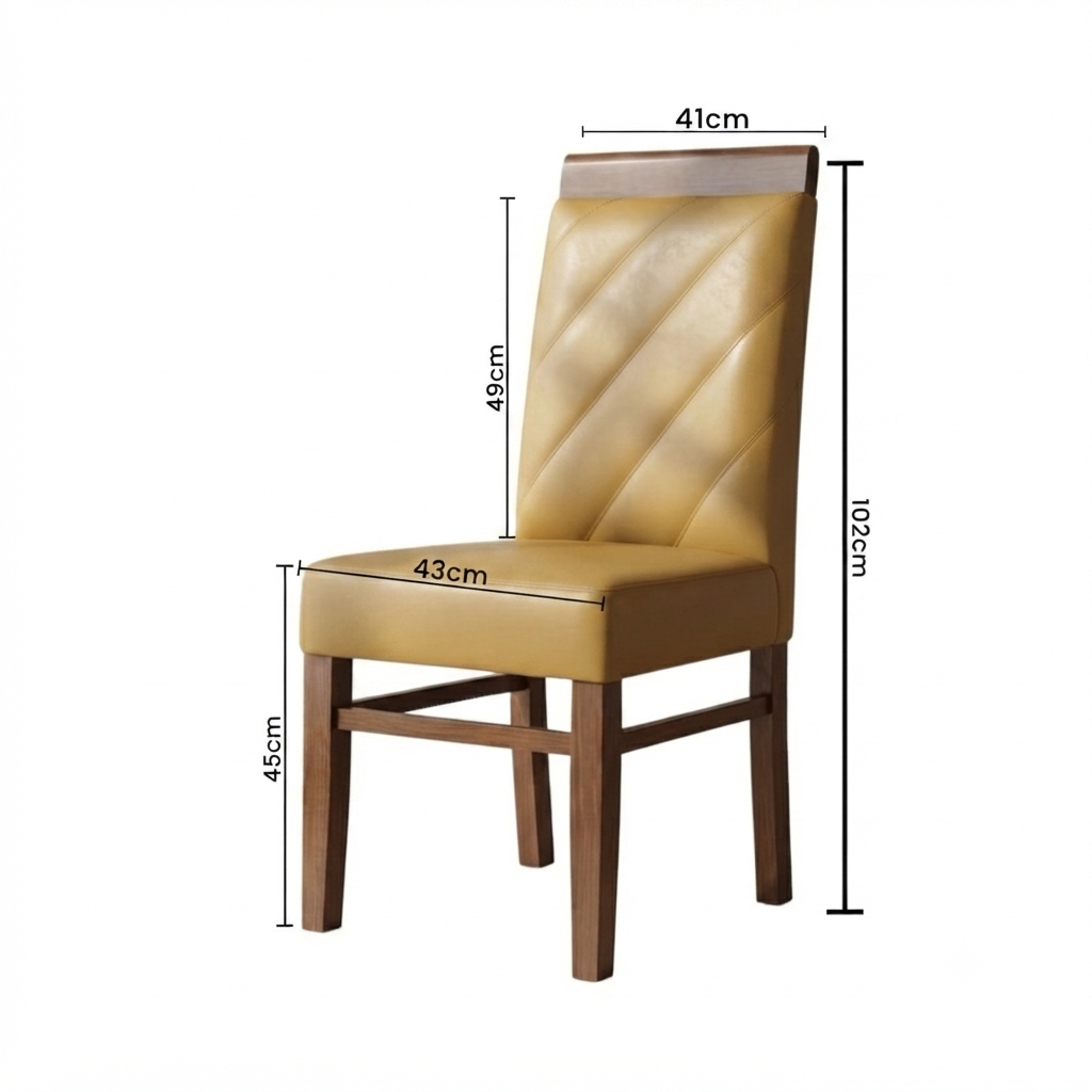 NINOX DINING CHAIR | ACACIA WOOD & REXIN UPHOLSTERY | BEIGE