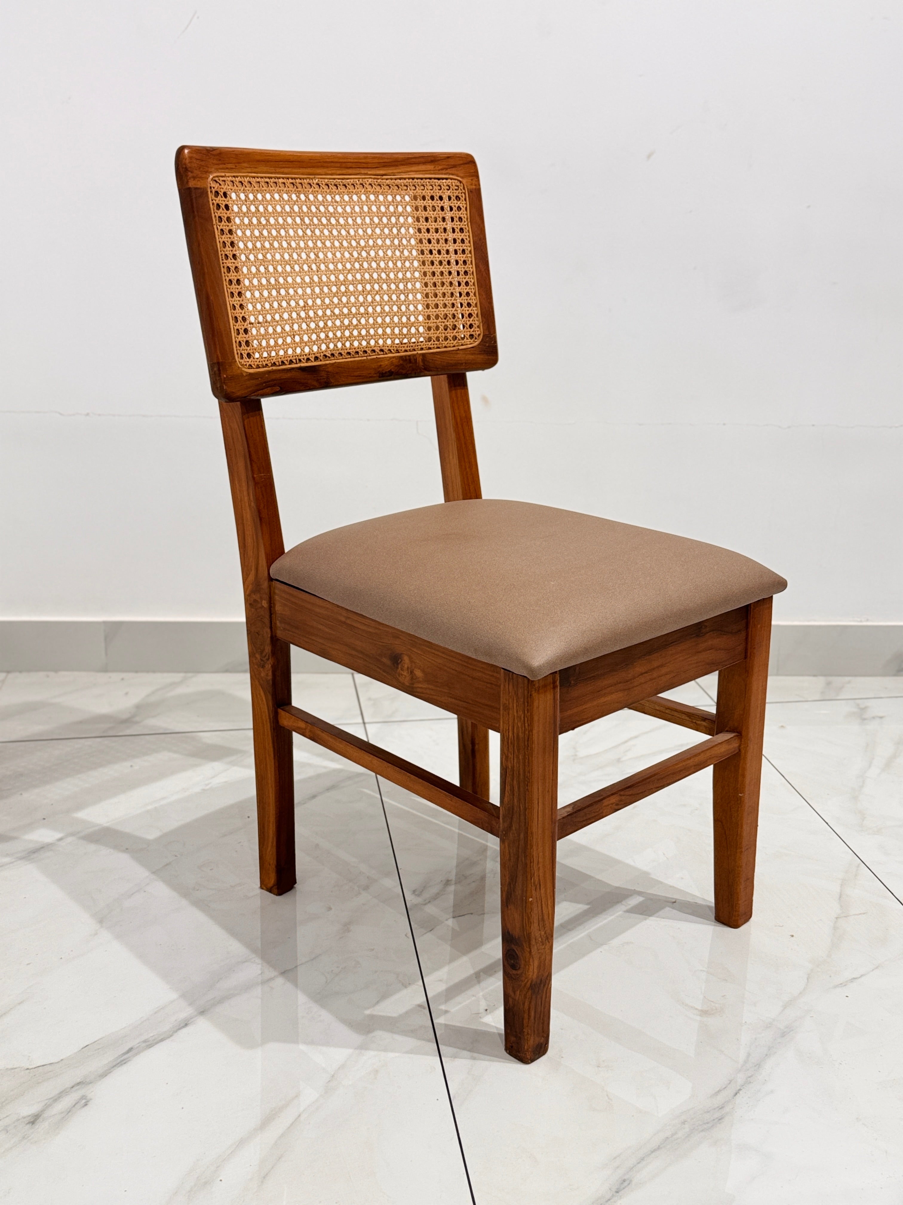 NONE CHAIR | SOLID TEAK WOOD & NATURAL CANE