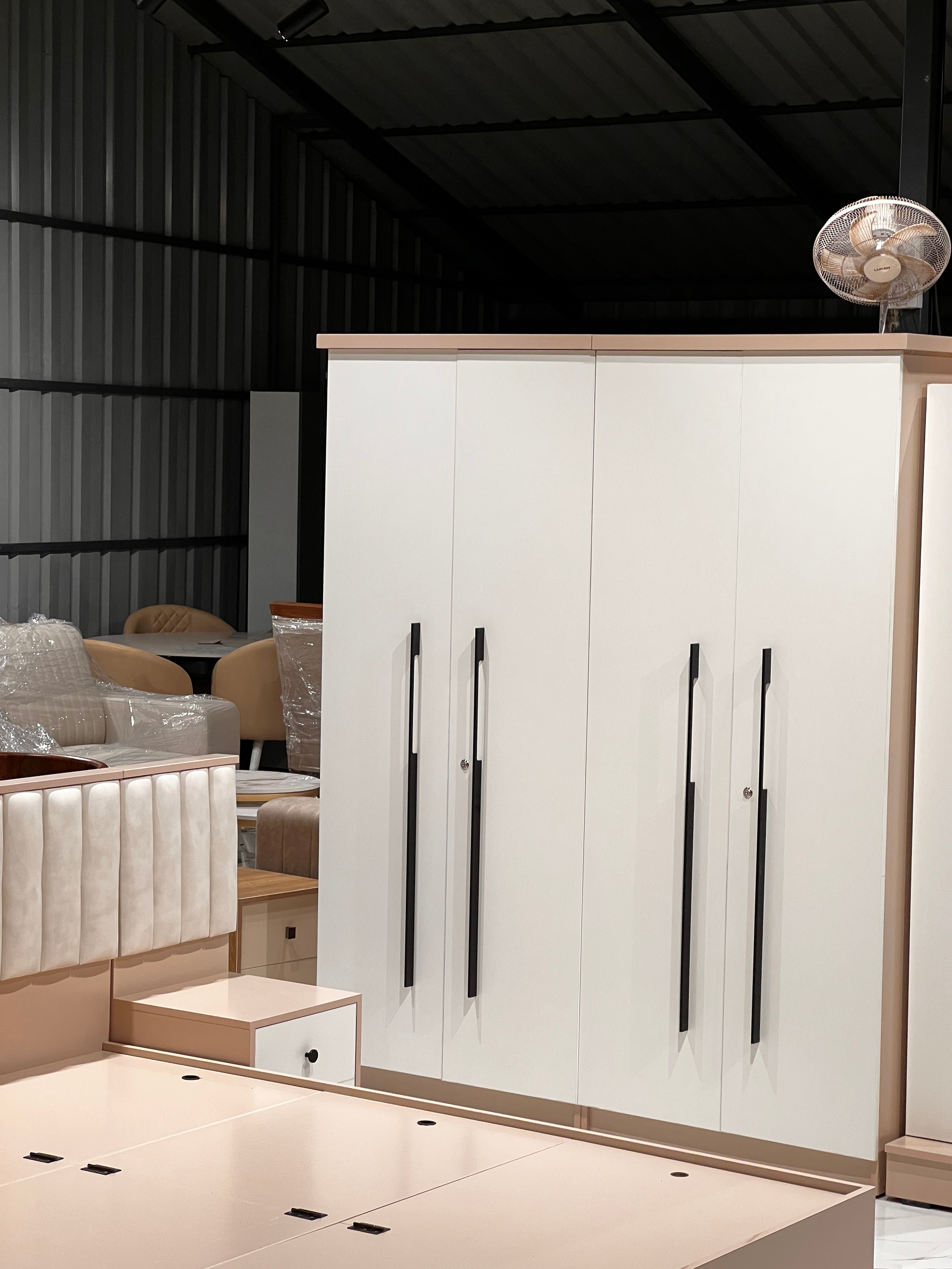 Brabus 4-Door Bedroom Set – Premium Particle Board | Queen Size | Without Mattress | 5-Year Warranty