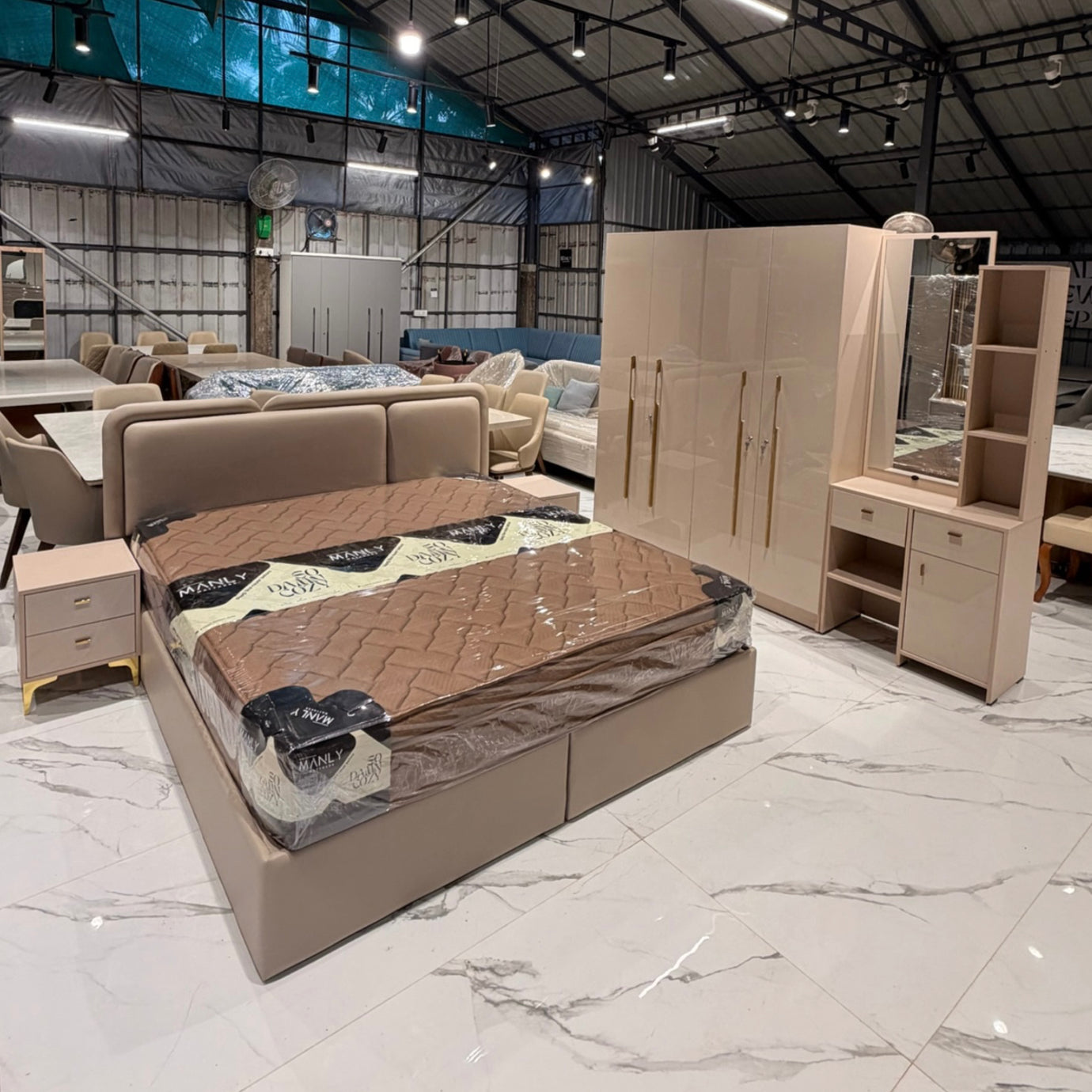 Ivory Bedroom Set – Cot, Wardrobe, Dressing Table & Side Box