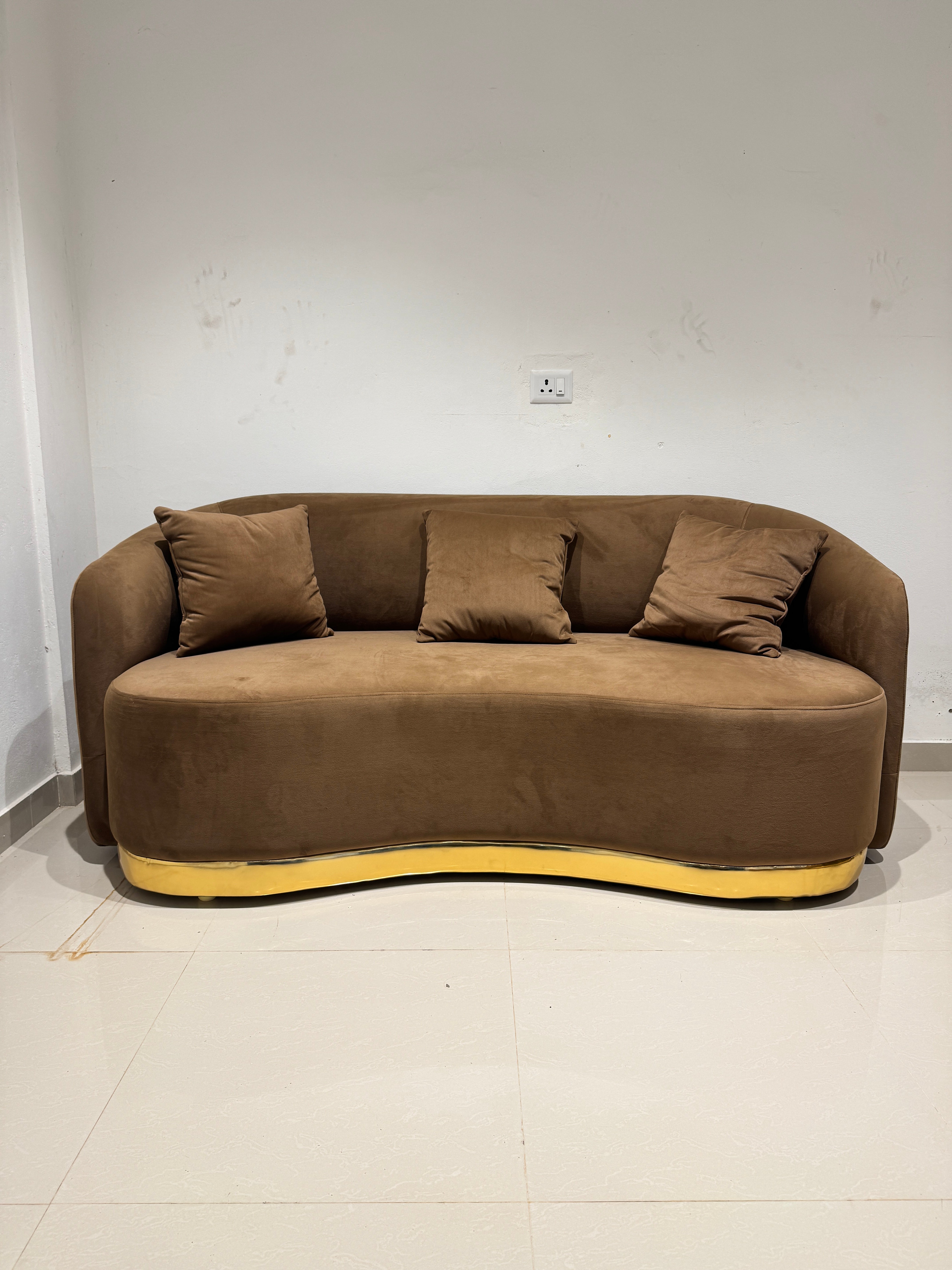 BROWNISH 3+3 SOFA SET | ACACIA WOOD & FABRIC