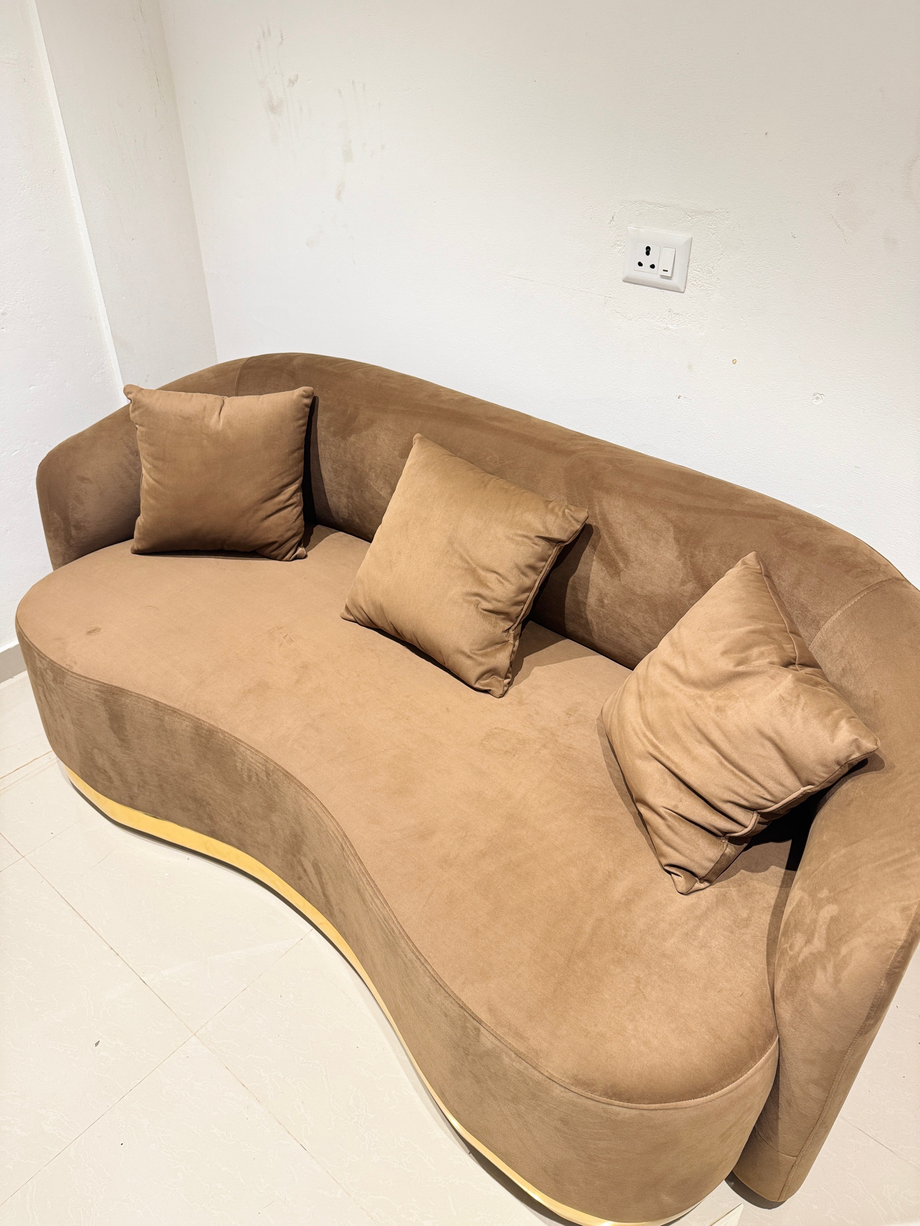 BROWNISH 3+3 SOFA SET | ACACIA WOOD & FABRIC