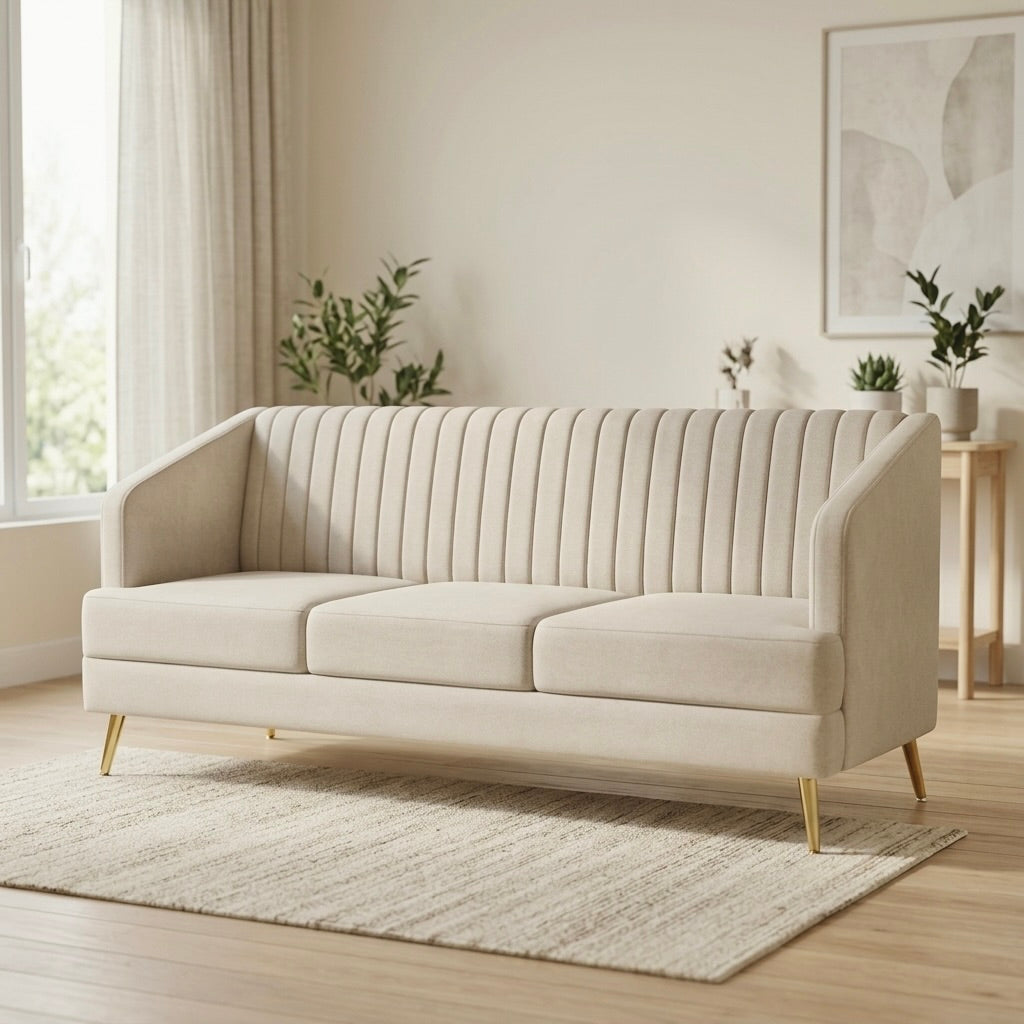 ARM ROYAL 3+1+1 SOFA SET | ACACIA WOOD & FABRIC UPHOLSTERY