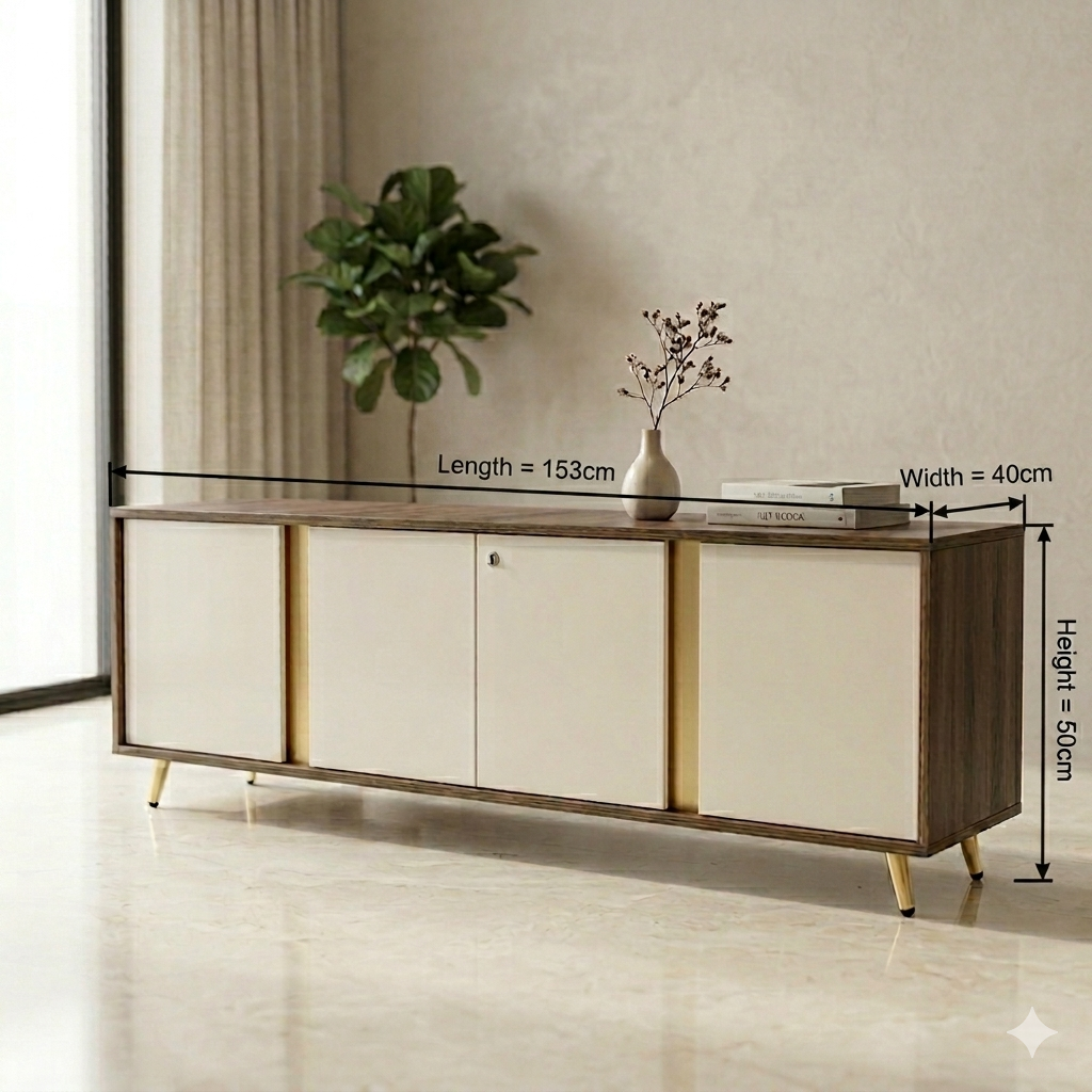 Tv Units – Solid Wood Off White And Dark Cream